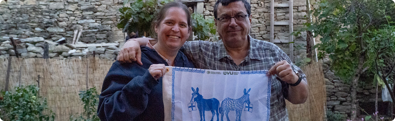 Emily Hedrick and Dr. G in Greece